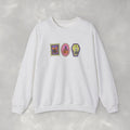 Cute Halloween Spooky Stamps with Cat, Jack-O-Lanter, Skeleton, Gildan Unisex Heavy Blend™ Crewneck Sweatshirt