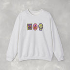 Cute Halloween Spooky Stamps with Cat, Jack-O-Lanter, Skeleton, Gildan Unisex Heavy Blend™ Crewneck Sweatshirt