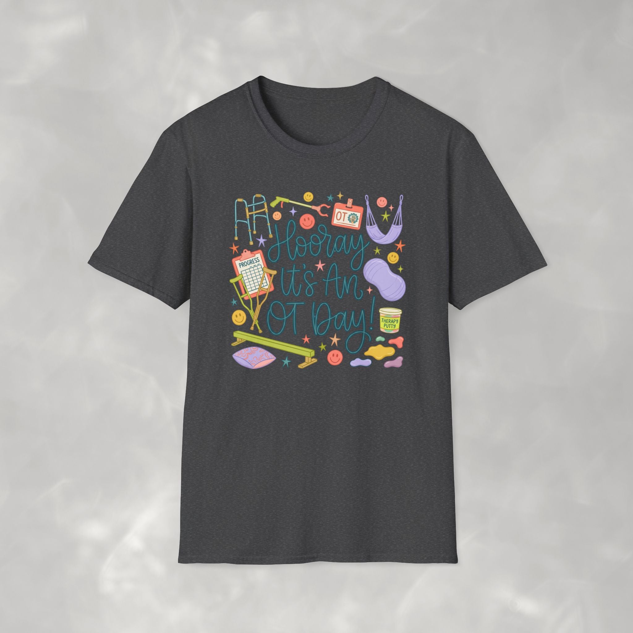 Hooray It's an OT Day, Cute, Playful, Pediatric Occupational Therapy, OTR, COTA Gildan Unisex Softstyle T-Shirt