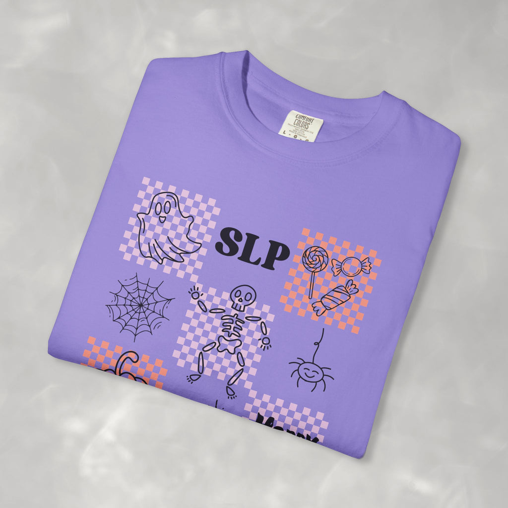 Cute Speech Therapy Halloween Comfort Colors Unisex Garment-Dyed T-shirt for SLP, SLPA, Speech Therapist