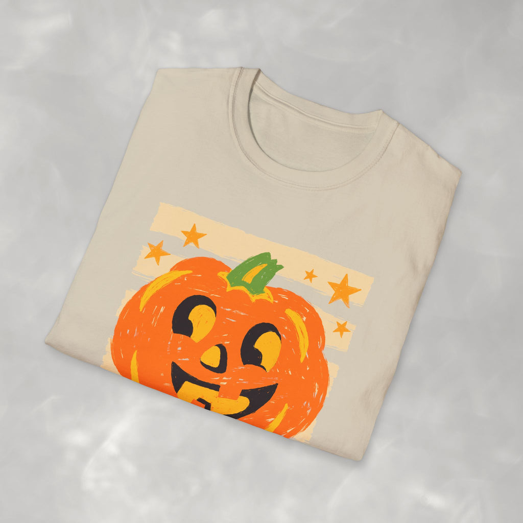 Happy Jack-O-Lantern, Striped Halloween Gildan Unisex Softstyle T-Shirt