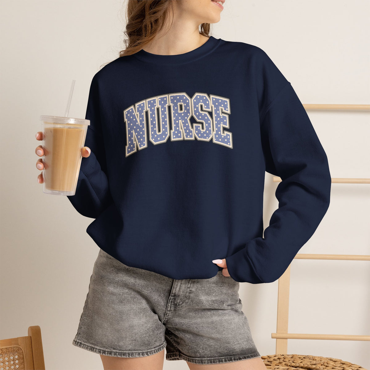 Nurse Vasity Polka Dot Gildan Unisex Heavy Blend™ Crewneck Sweatshirt