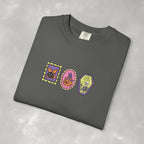 Cute Halloween Spooky Stamps with Cat, Jack-O-Lanter, Skeleton, Comfort Colors Tee