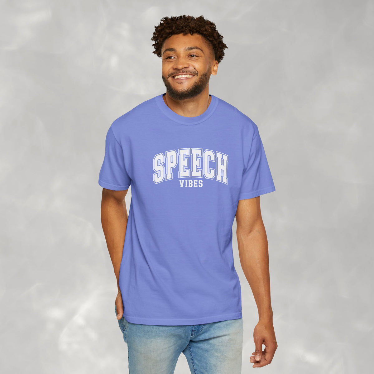 Speech Vibes, Unisex Comfort Colors Tee for SLP, SLPA, Speech Therapy