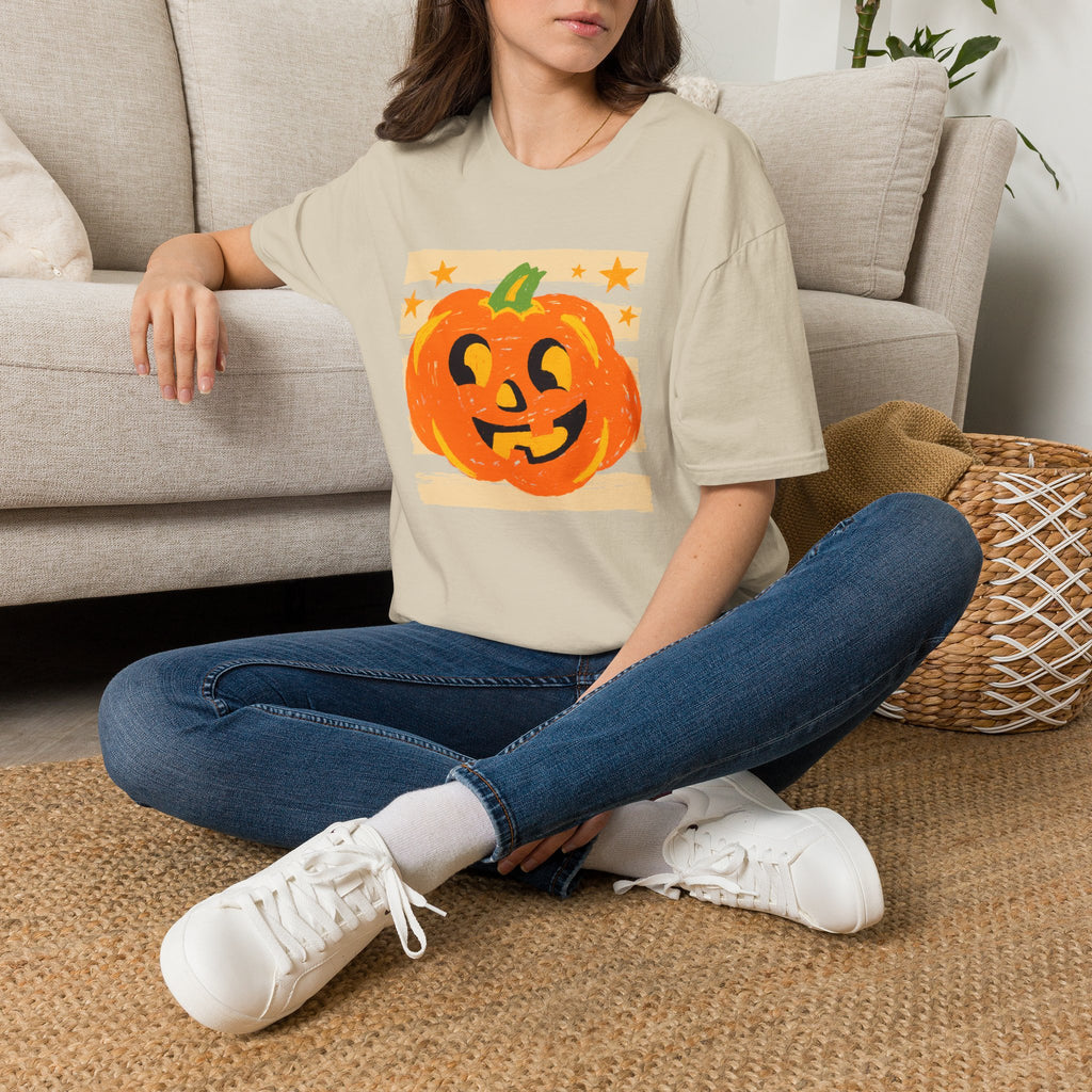 Happy Jack-O-Lantern, Striped Halloween Gildan Unisex Softstyle T-Shirt