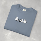Cute Black Cat Ghosts, Haunted Kitties Halloween Comfort Colors Tee