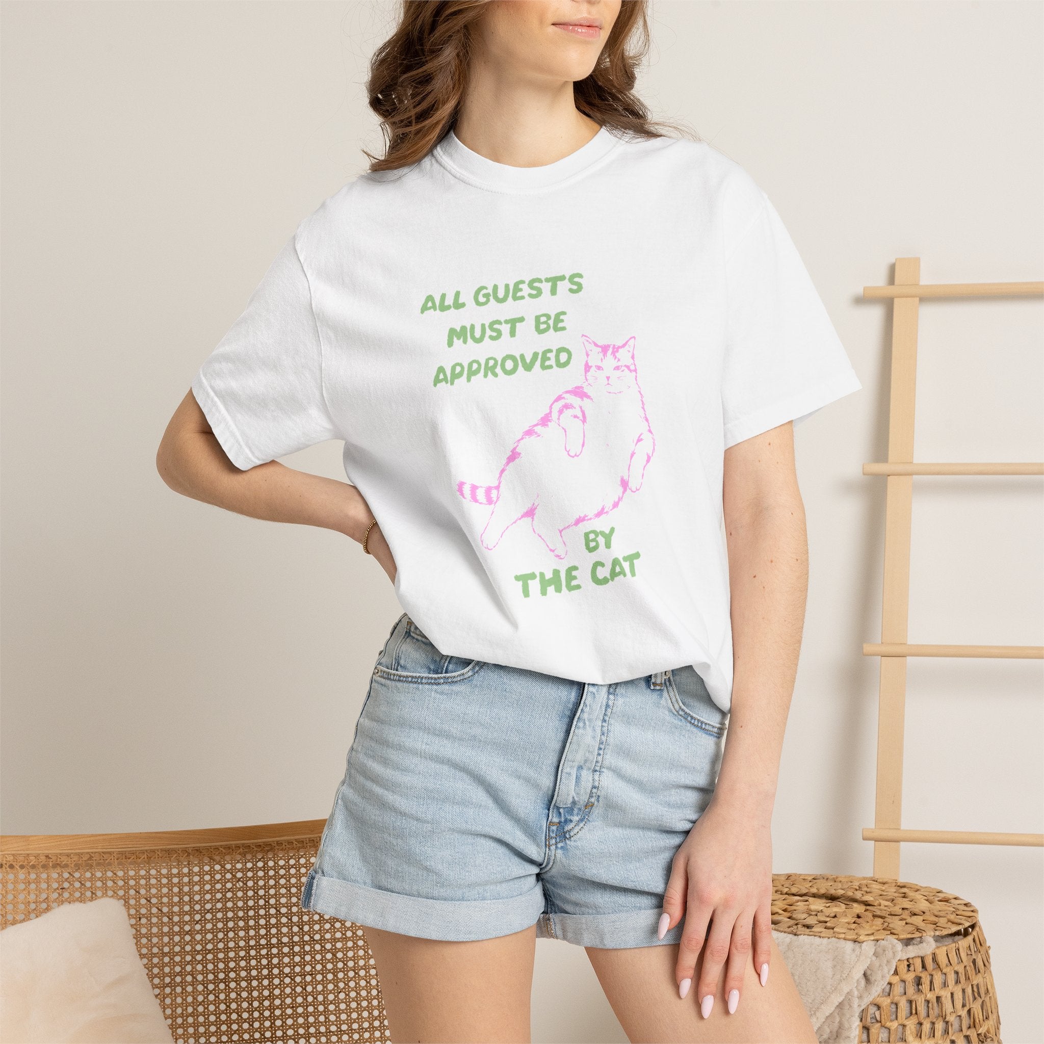 All Guests Must Be Approved By The Cat, Funny, Cat Lover Comfort Colors Tee