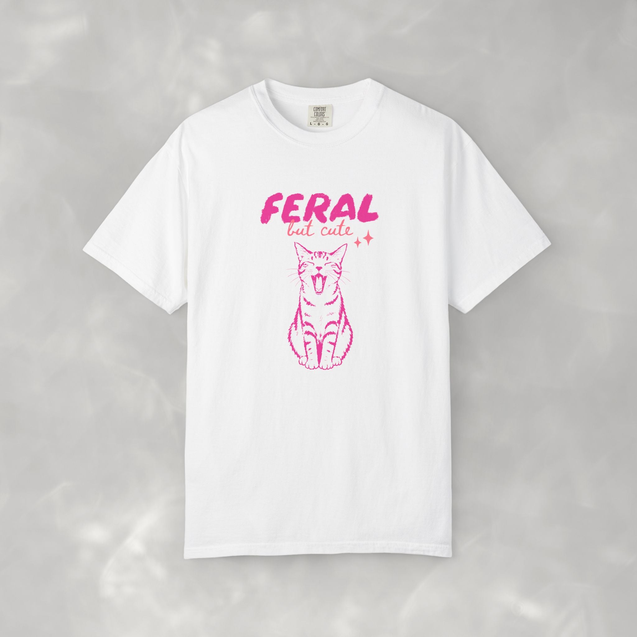 Feral But Cute, Funny, Cat Lover Comfort Colors Tee