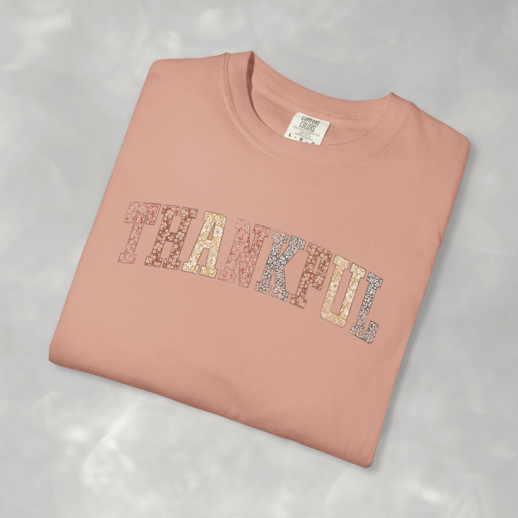Boho Cute Thankful Comfort Colors Garment-Dyed T-shirt for Thanksgiving