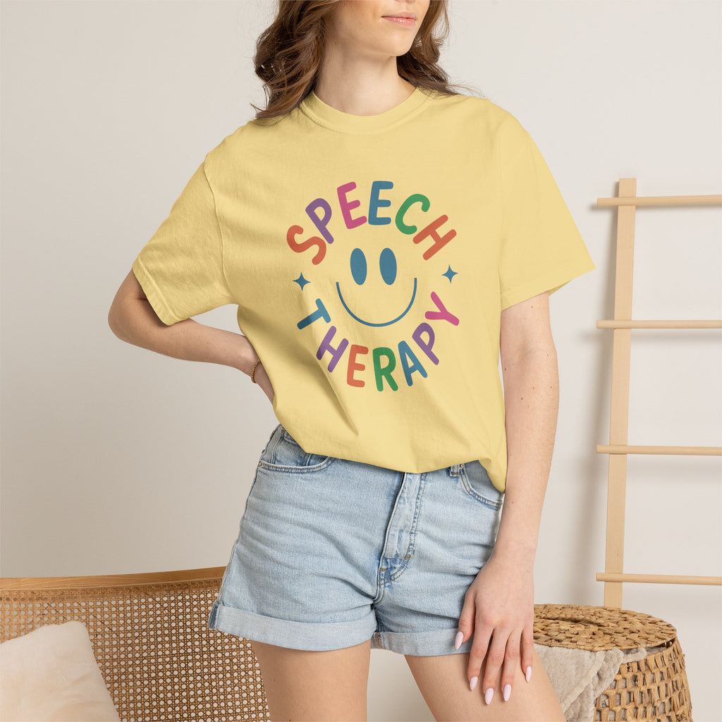 Speech Therapy, Cute Playful Smile, SLP, SLPA Comfort Colors Tee