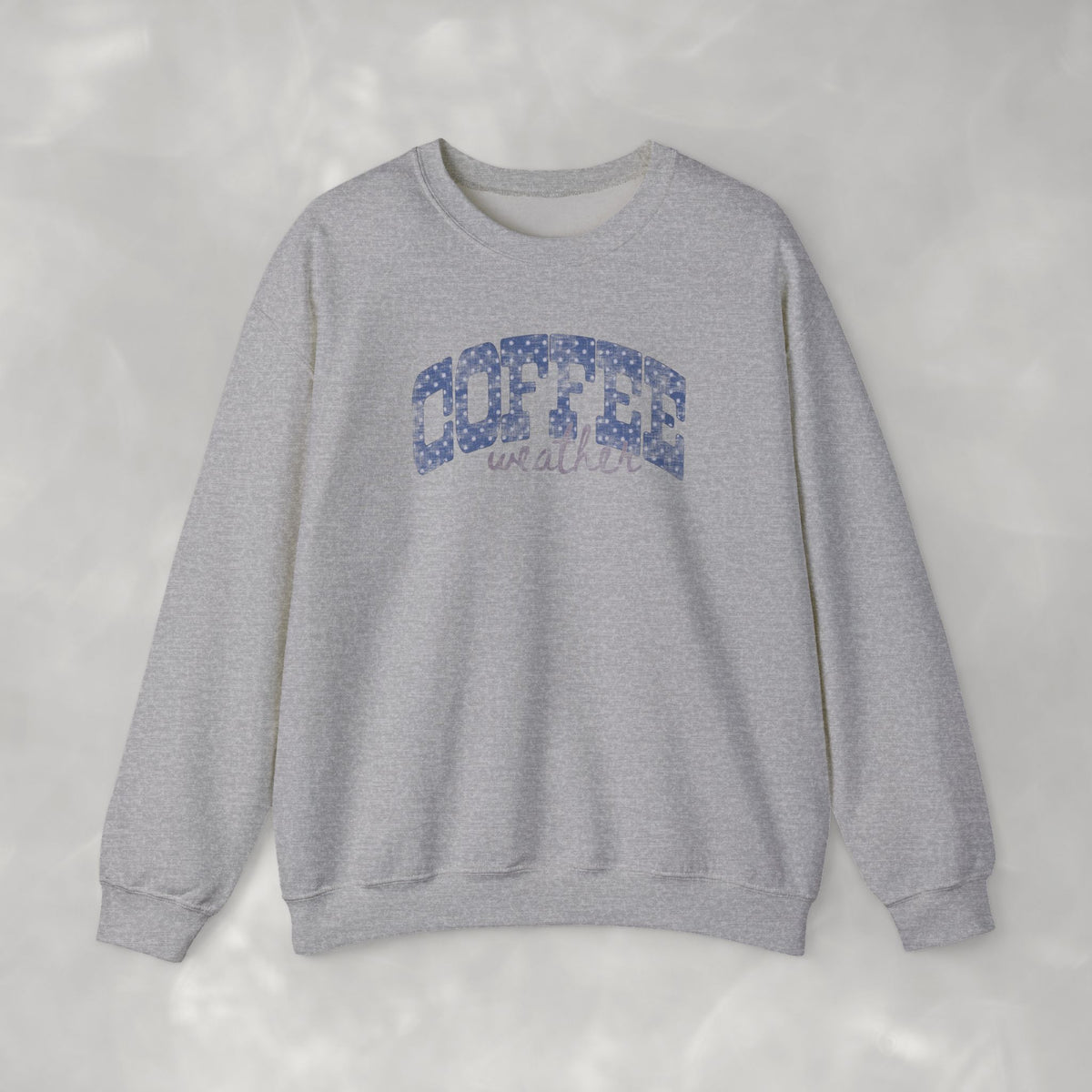 Coffee Weather Distressed Trendy Gildan Unisex Heavy Blend™ Crewneck Sweatshirt for Autumn, Fall