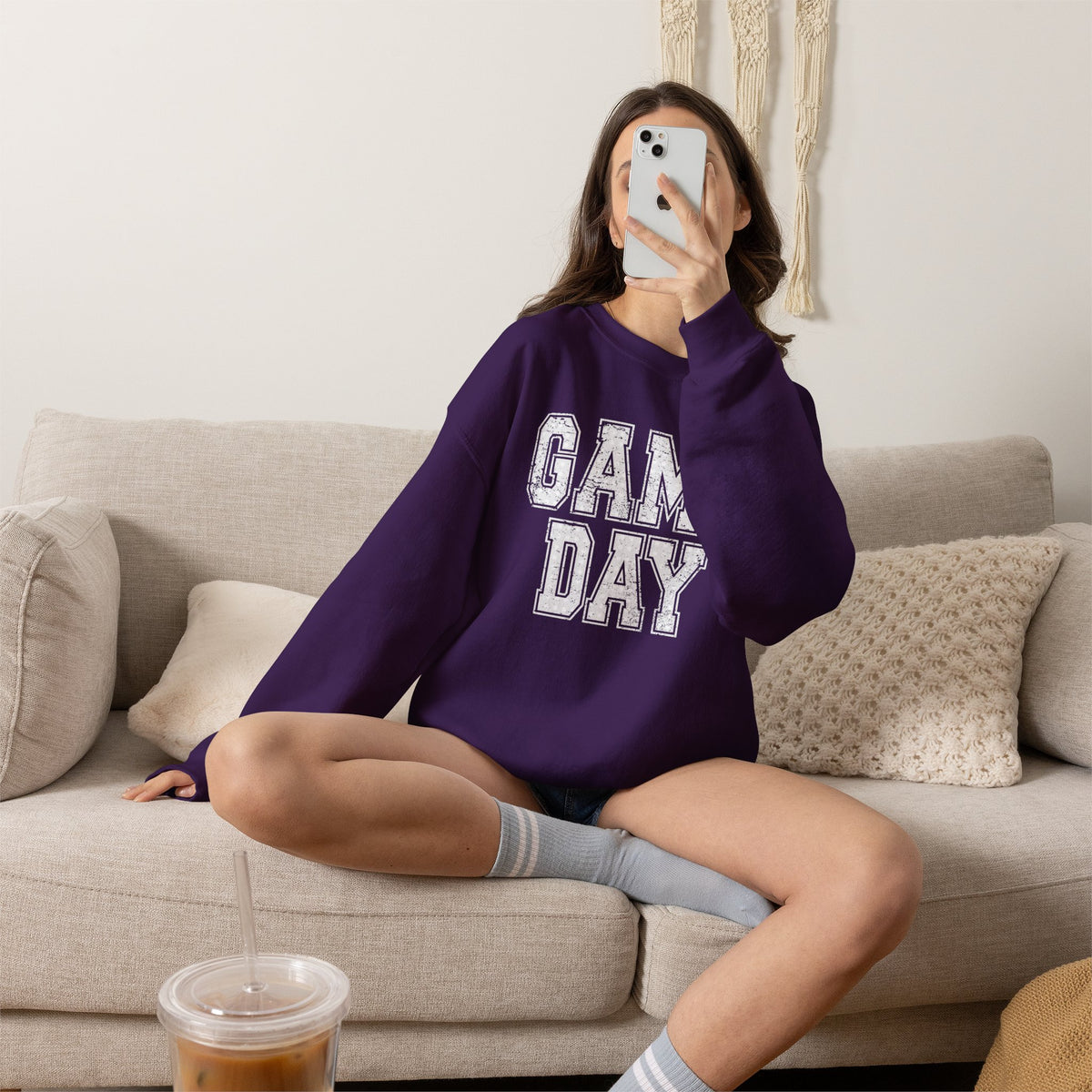 Cute Game Day, Preppy Polka Dot Gildan Unisex Heavy Blend™ Crewneck Sweatshirt