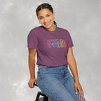 Colorful Rainbow Whimsical Varsity Registered Nurse Comfort Colors Unisex Garment-Dyed T-shirt