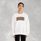 Leopard Print Varsity Nurse Gildan Unisex Heavy Blend™ Crewneck Sweatshirt