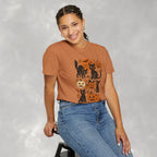 Spooky Black Cats and Jack-O-Lanterns, Unisex Comfort Colors Tee