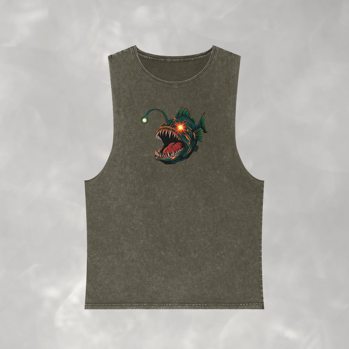 Short Fuse, Angler Fish Questionable Concepts Unisex Stonewash Tank Top