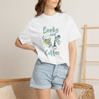 Books and Coffee, Reading, Coffee Lover Comfort Colors Tee
