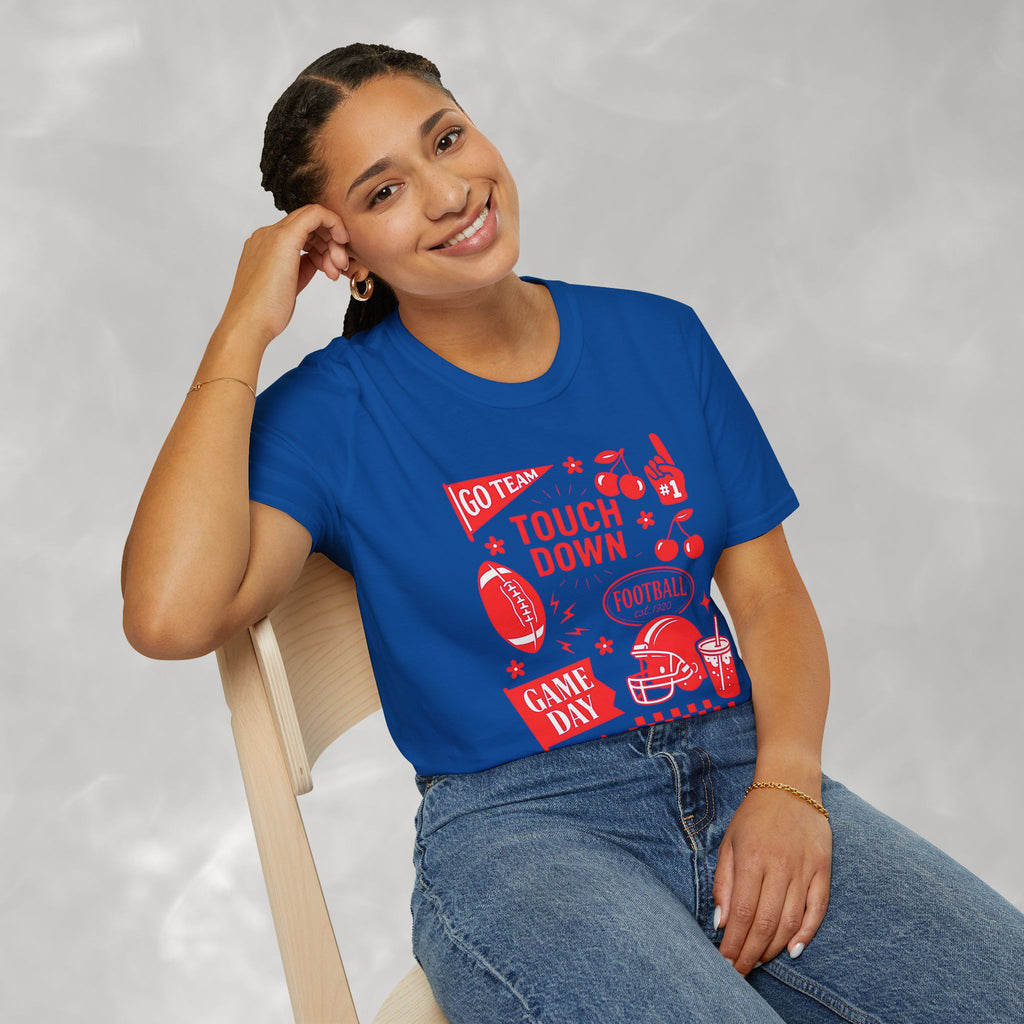 Football Season, Touchdown, Gameday, Cute Gildan Unisex Softstyle T-Shirt