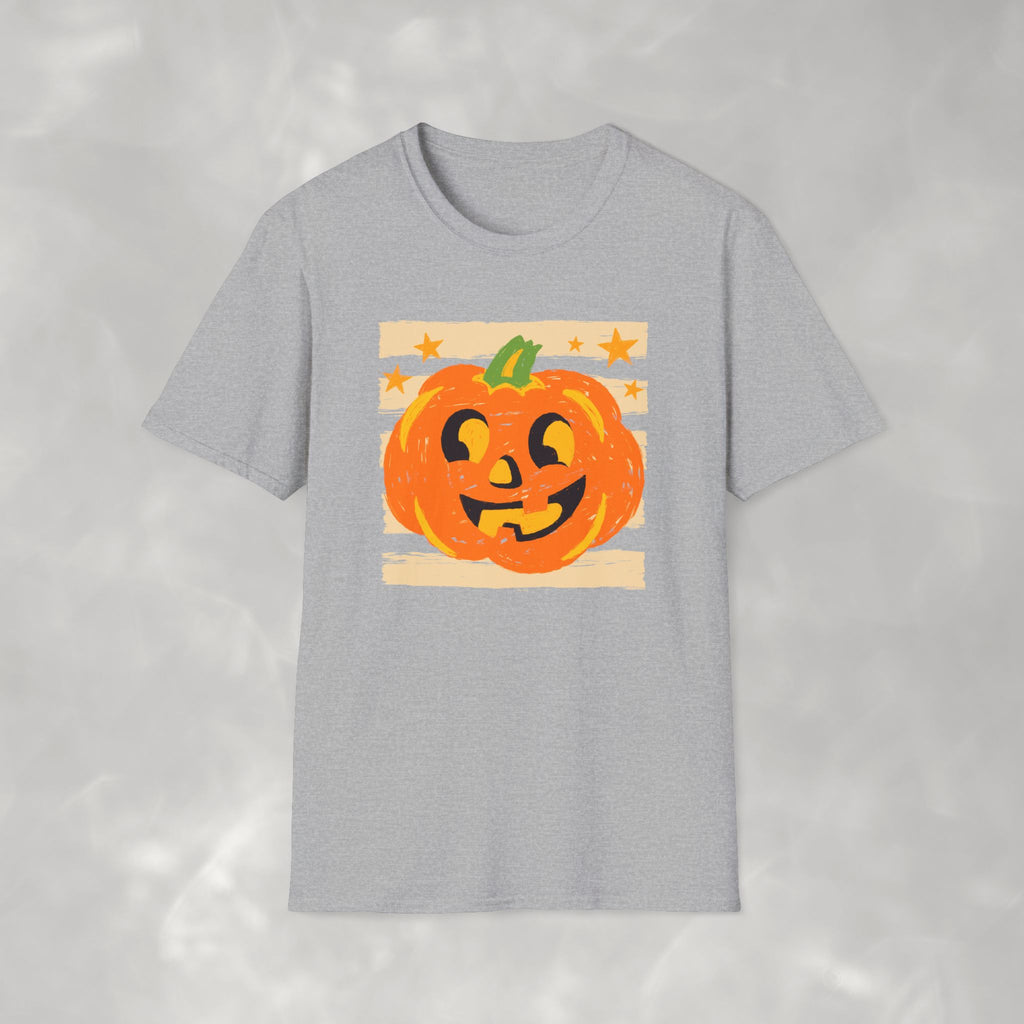 Happy Jack-O-Lantern, Striped Halloween Gildan Unisex Softstyle T-Shirt