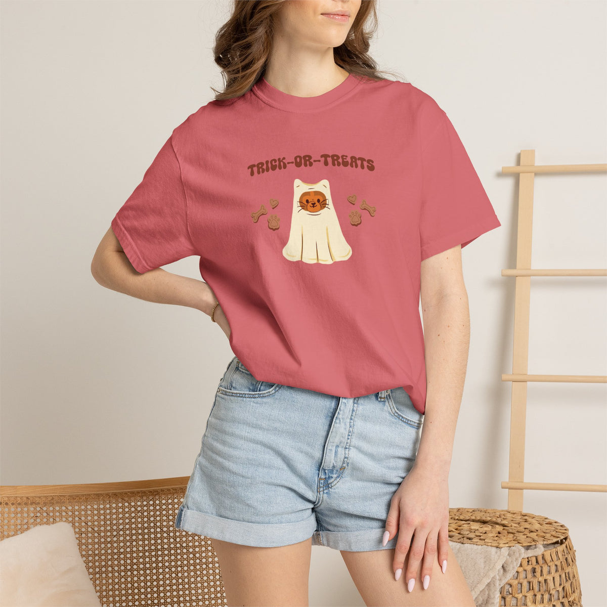 Trick-or-Treats Cute Funny Halloween Cat Lover Comfort Colors Garment-Dyed T-shirt