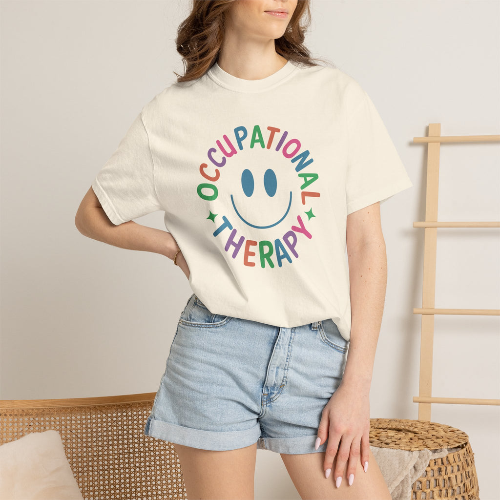 Occupational Therapy, Cute Playful Smile, OT, COTA Comfort Colors Tee