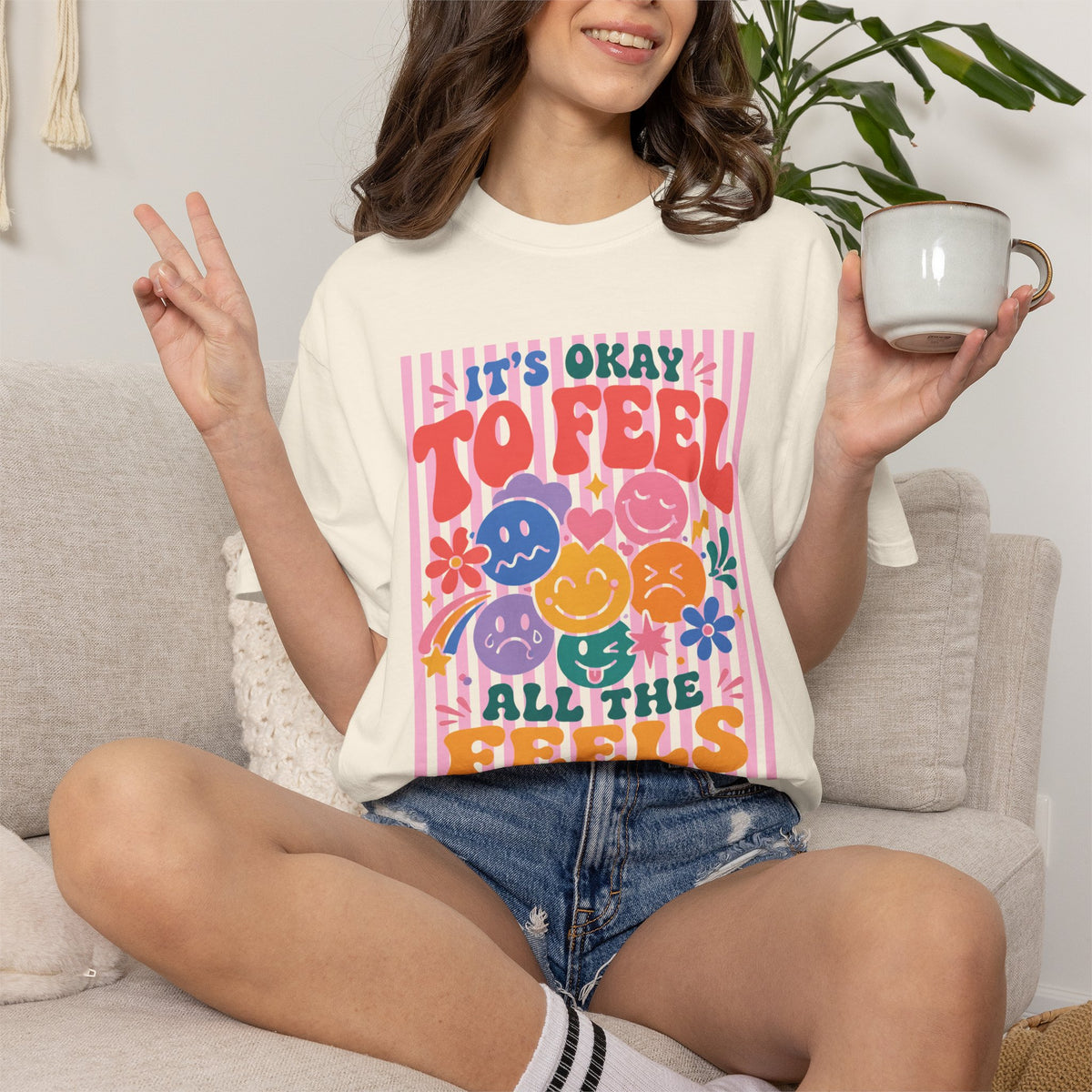 It's Okay to Feel All the Feels, Comfort Colors Tee for OT, PT, Speech, School Therapists