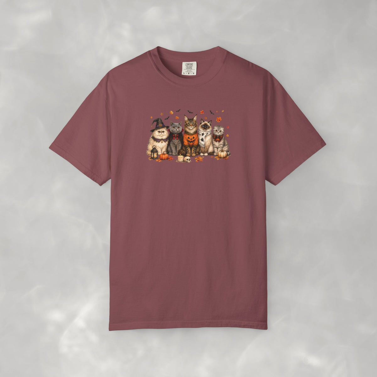 Retro Cats in Halloween Costumes Unisex Comfort Colors Tee