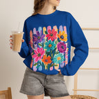 Boho Floral Striped Gildan Unisex Heavy Blend™ Crewneck Sweatshirt