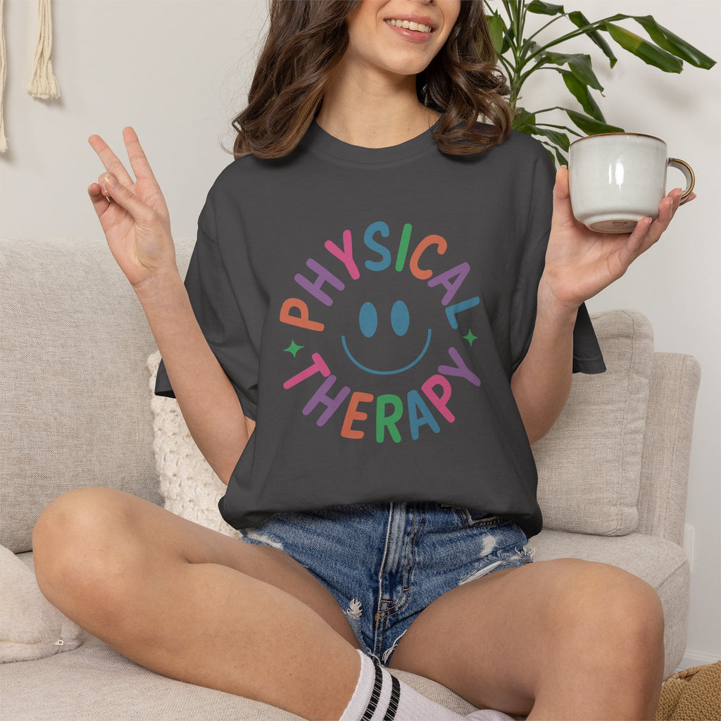 Physical Therapy, Cute Playful Smile, PT, PTA Unisex Comfort Colors Tee