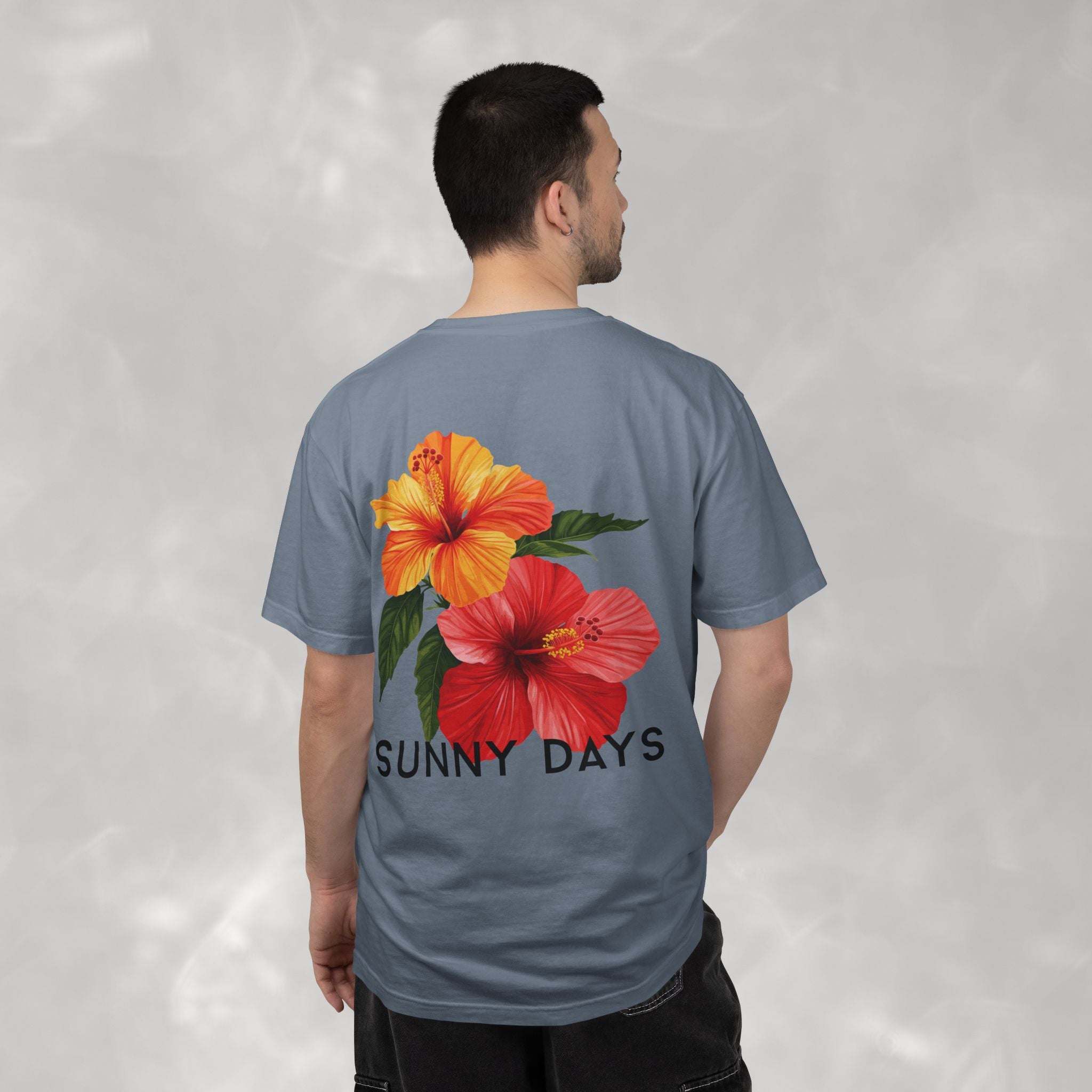 Sunny Days Hibiscus Unisex CC Tee, Summer Comfort Colors T-shirt for Men and Women