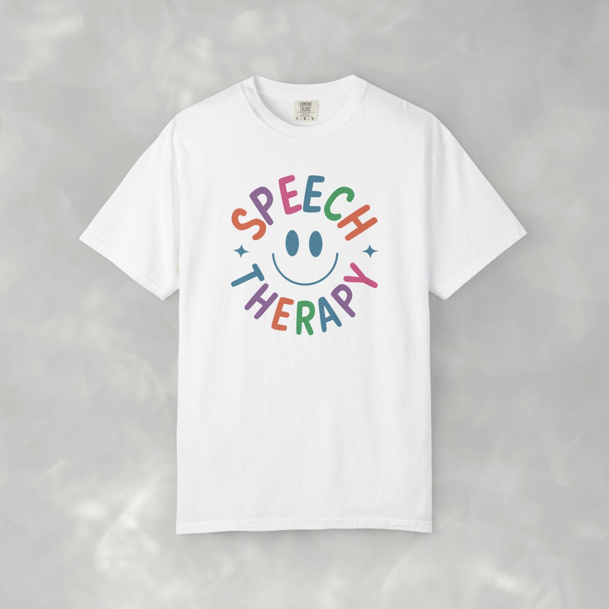 Speech Therapy, Cute Playful Smile, SLP, SLPA Comfort Colors Tee
