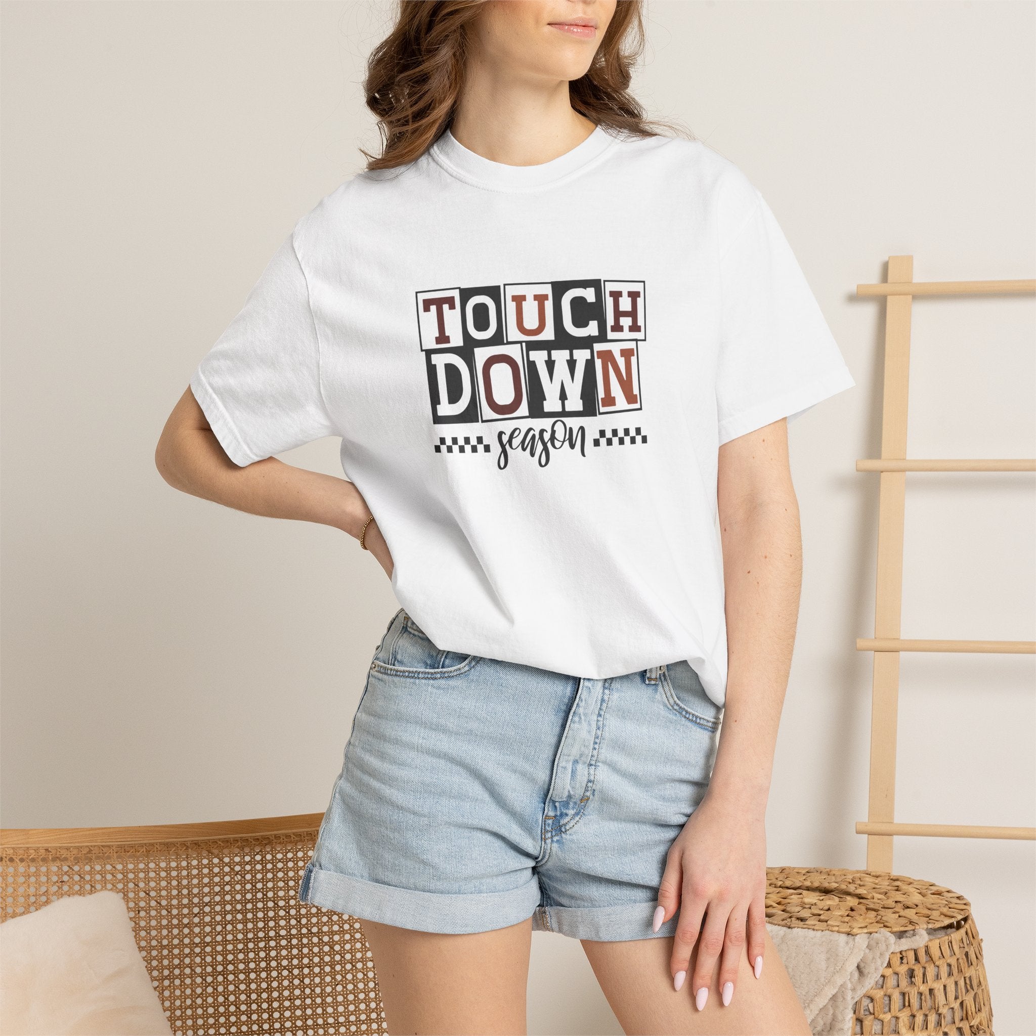 Touchdown Season, Preppy Football Comfort Colors Tee