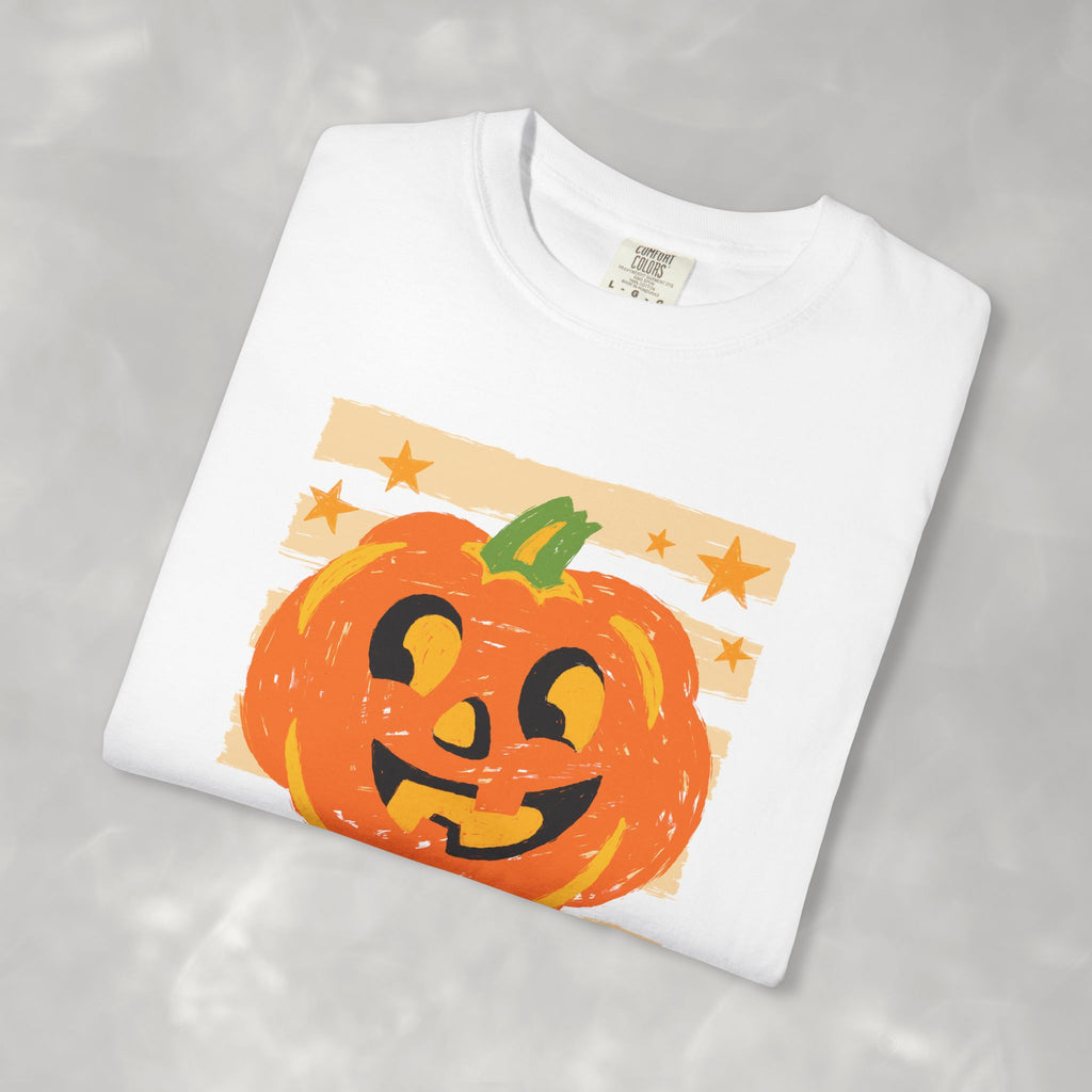 Happy Jack-O-Lantern, Striped Halloween Comfort Colors Unisex Garment-Dyed T-shirt