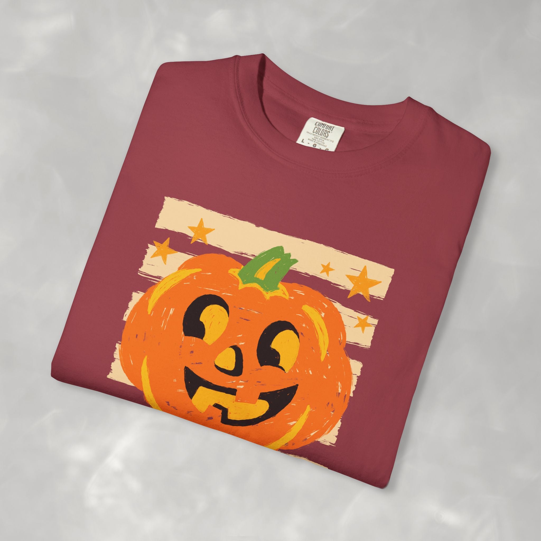 Happy Jack-O-Lantern, Striped Halloween Comfort Colors Unisex Garment-Dyed T-shirt