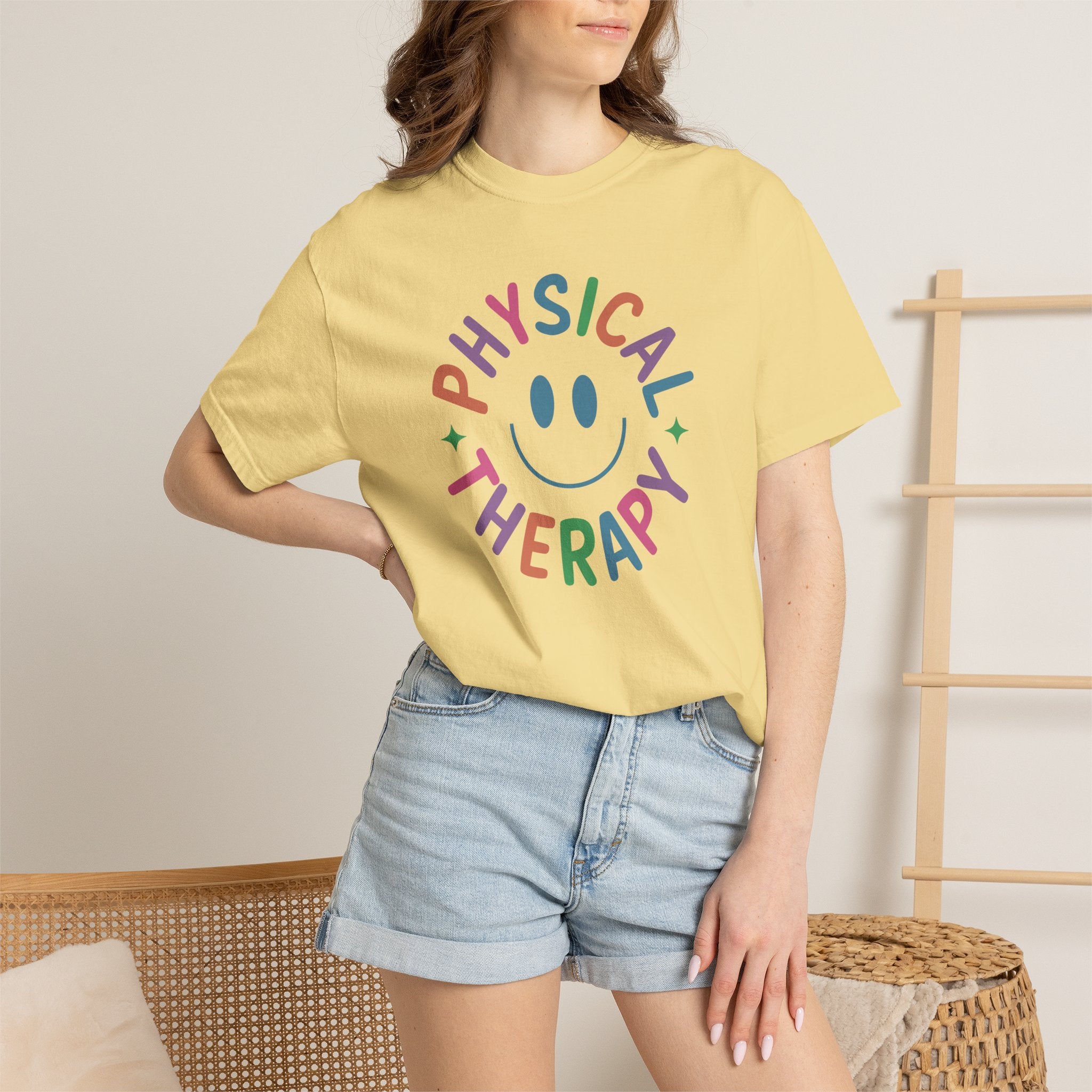 Physical Therapy, Cute Playful Smile, PT, PTA Unisex Comfort Colors Tee