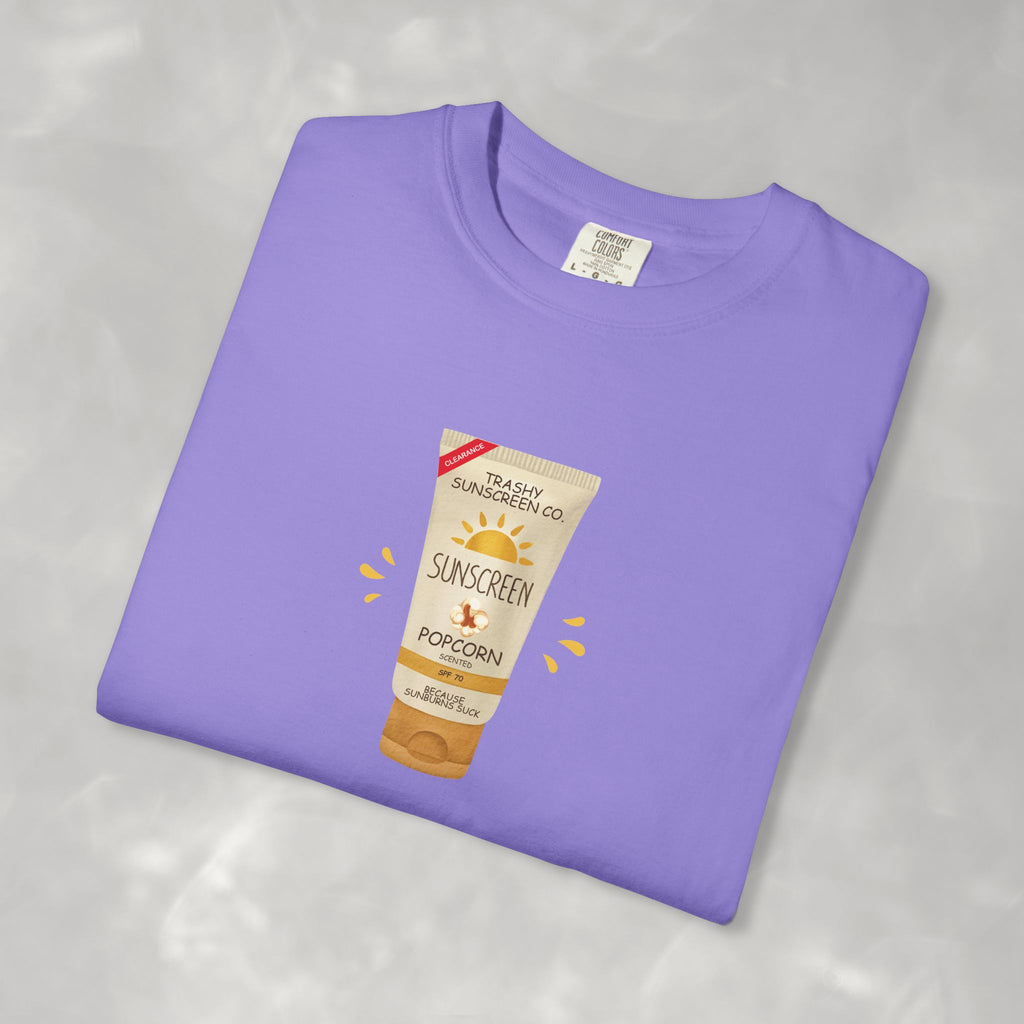 Popcorn Scented Sunscreen, Funny, Random Questionable Concepts Comfort Colors Tee