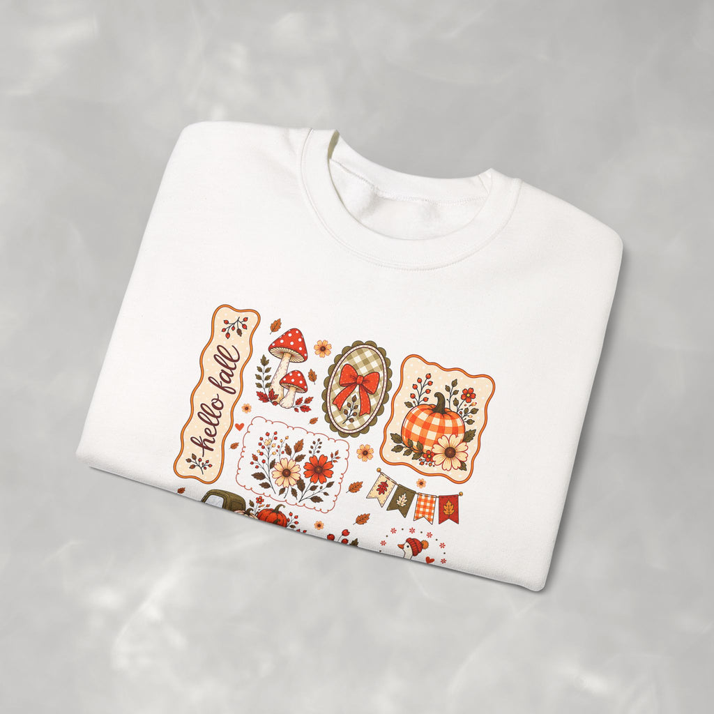 Hello Fall, Cute Autumn Collage, Gildan Unisex Heavy Blend™ Crewneck Sweatshirt