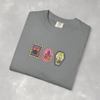 Cute Halloween Spooky Stamps with Cat, Jack-O-Lanter, Skeleton, Comfort Colors Tee