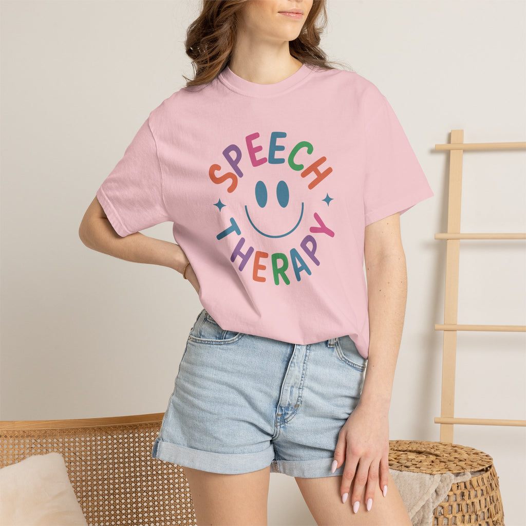 Speech Therapy, Cute Playful Smile, SLP, SLPA Comfort Colors Tee