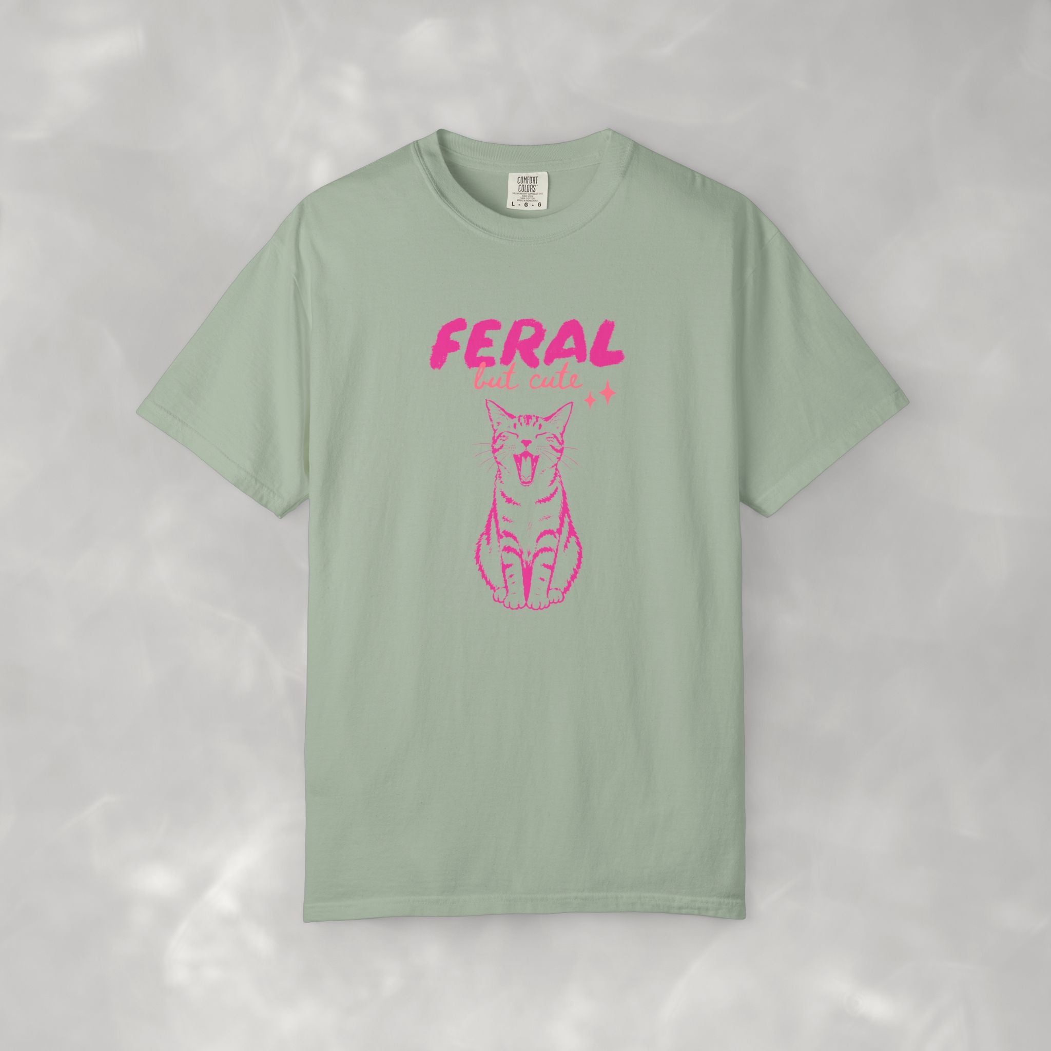 Feral But Cute, Funny, Cat Lover Comfort Colors Tee