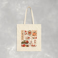 Hello Fall, Cute Autumn Collage Double-Sided Cotton Canvas Tote Bag