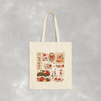 Hello Fall, Cute Autumn Collage Double-Sided Cotton Canvas Tote Bag