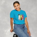 Preppy, Girly, Cute Halloween Ghosts with Cats, Comfort Colors Tee