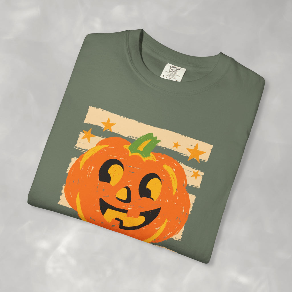Happy Jack-O-Lantern, Striped Halloween Comfort Colors Unisex Garment-Dyed T-shirt