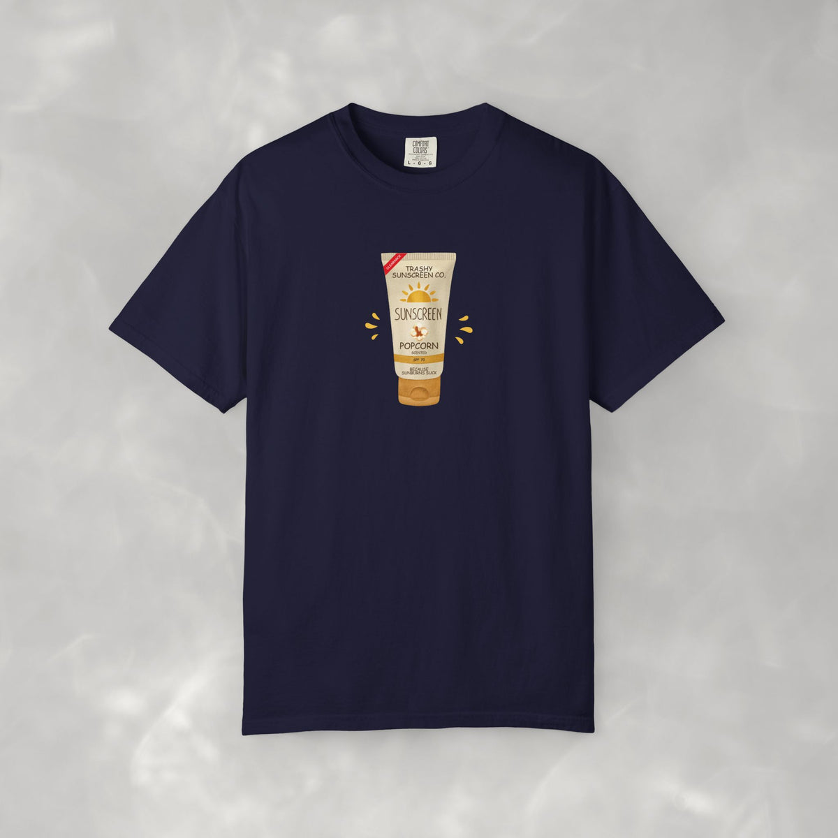 Popcorn Scented Sunscreen, Funny, Random Questionable Concepts Comfort Colors Tee