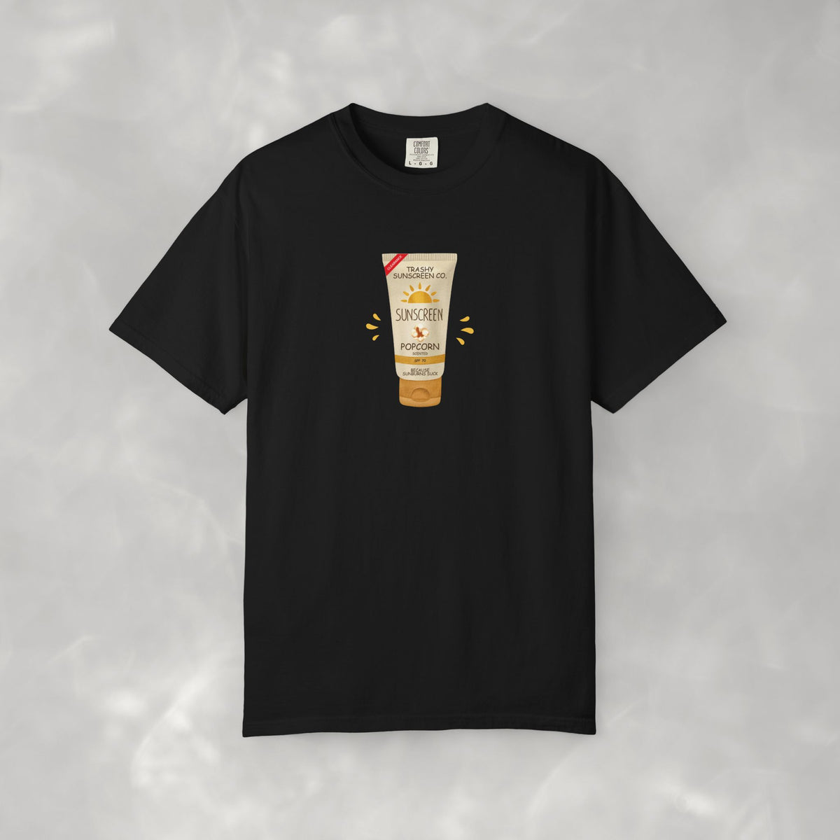 Popcorn Scented Sunscreen, Funny, Random Questionable Concepts Comfort Colors Tee