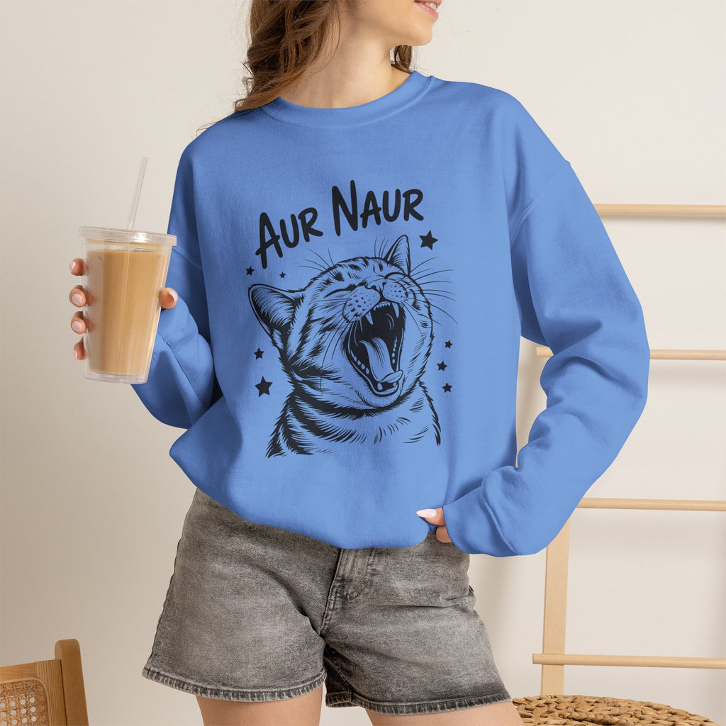 Aur Naur (Oh No) Funny Cat Lover Unisex Heavy Blend™ Crewneck Sweatshirt