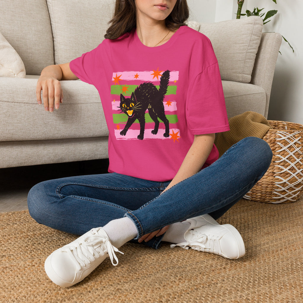 Spooky, Cute Black Cat, Halloween Gildan Unisex Softstyle T-Shirt
