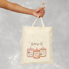 Getting Lit Funny Fall Candle Double-Sided Cotton Canvas Tote Bag