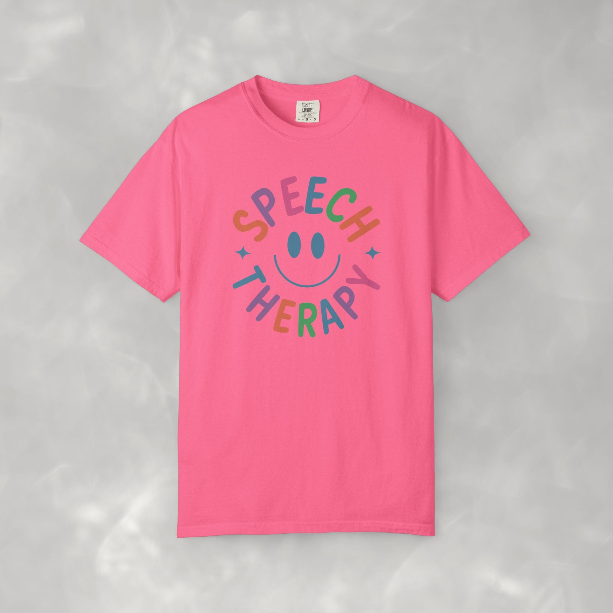 Speech Therapy, Cute Playful Smile, SLP, SLPA Comfort Colors Tee